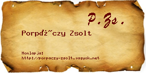 Porpáczy Zsolt névjegykártya